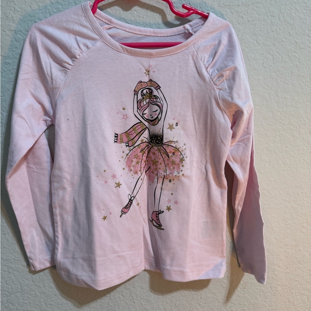 NWT Epic Threads Girls Ice Skater Long Sleeve Top, Size 5, Pink Winter Size 5